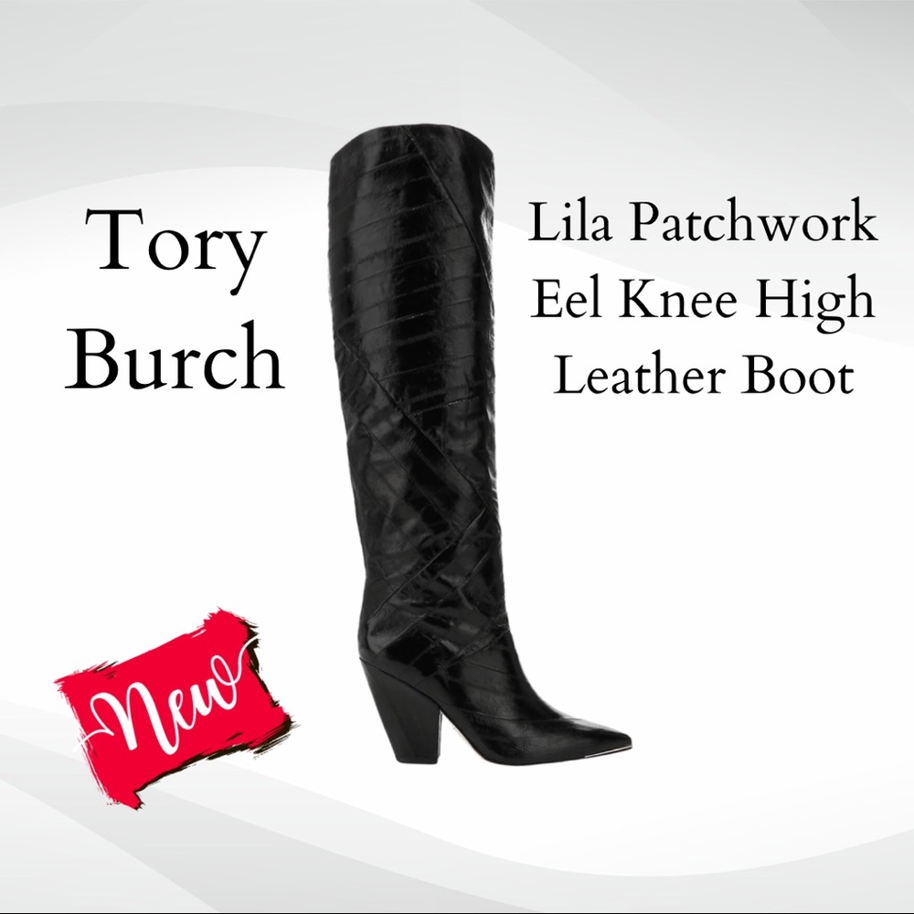 SOLD. Tory Burch Lila Patchwork Leather Eel Boots